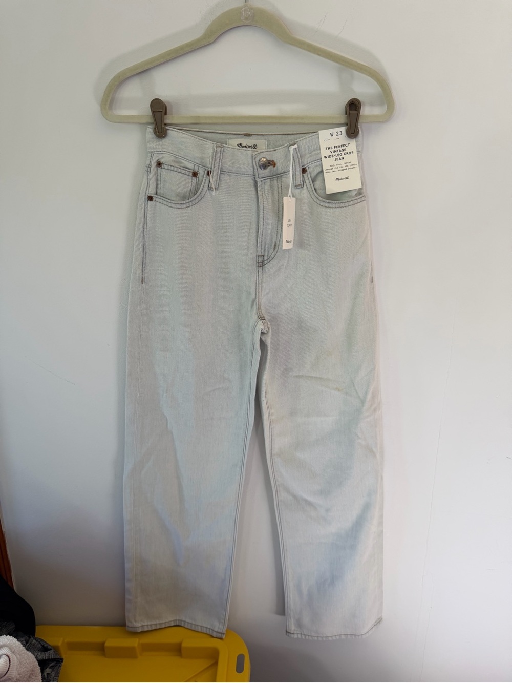 Madewell Light Wash the perfect vintage Wide Leg crop Jeans 23